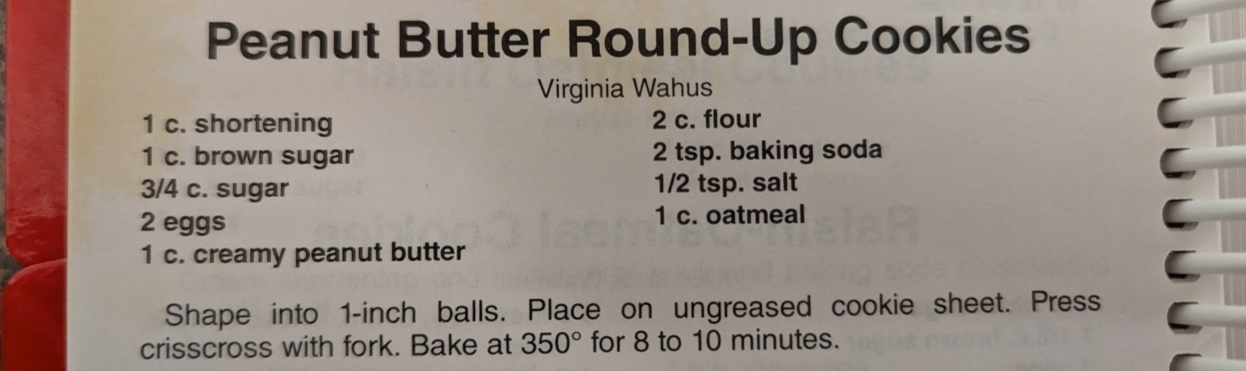 Peanut Butter Round-Up Cookies By Virginia Wahus